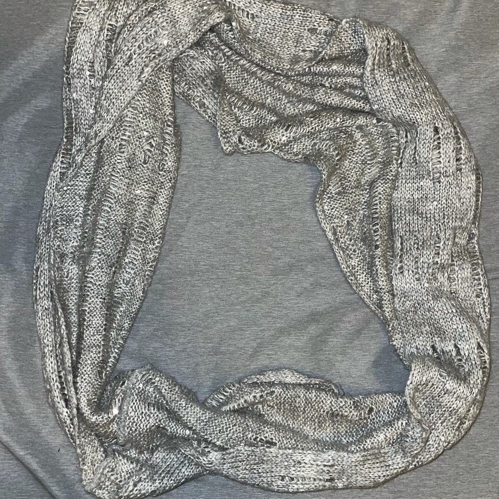 Express gray sparkle infinity scarf